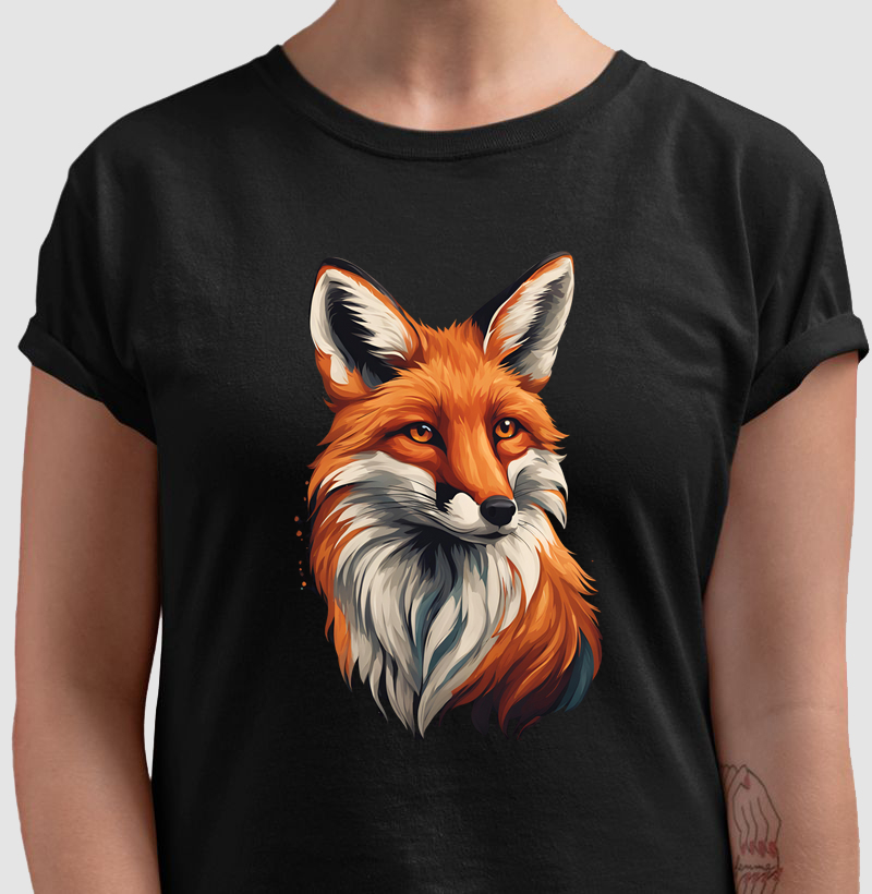 Camiseta Retrato Raposa Vermelha