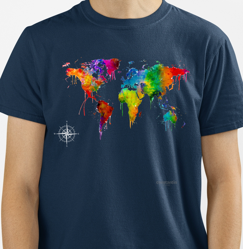 Mapa mundi Aquarela