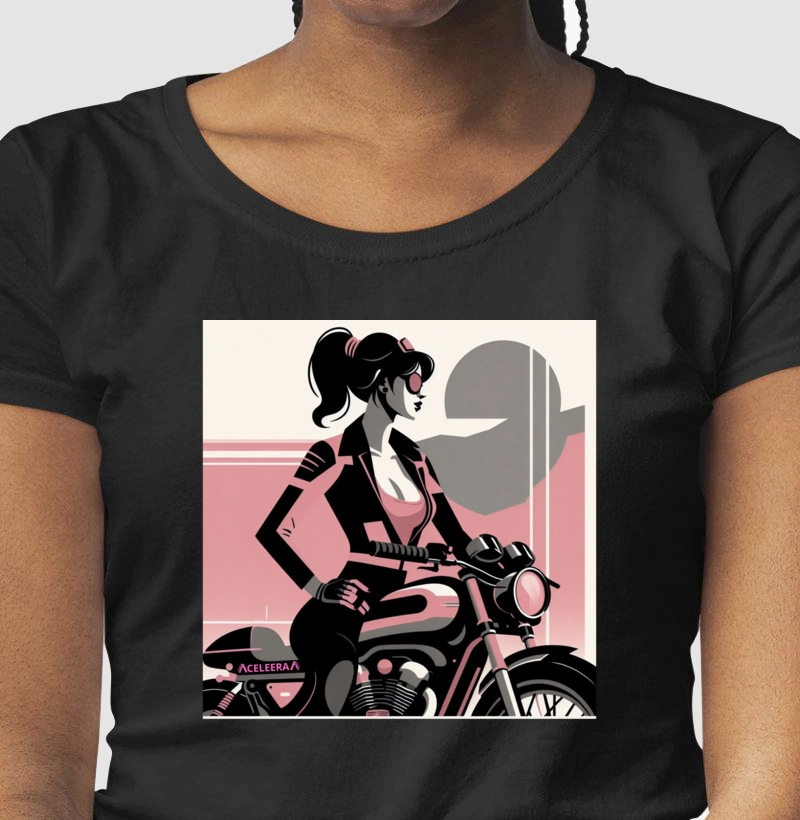 LÚDICO 1 - MULHER MOTOCICLISTA -  PTO FUNDO COLOR - FEM