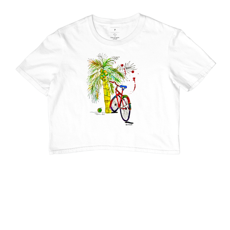 CROPPED BIKE AQUARELA COQUEIRO