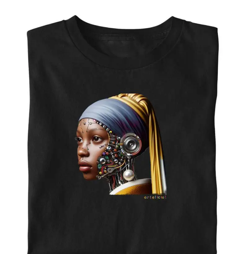 CAMISA MOÇA COM BRINCO DE PÉROLA - MASC/FEM