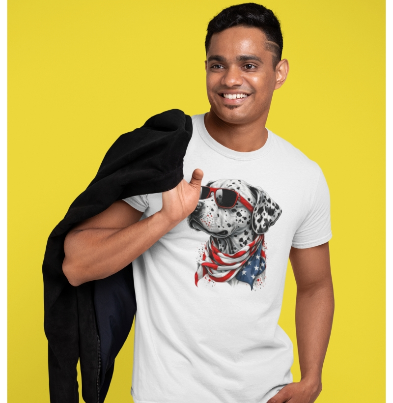 Camiseta com Estampa de Dálmata com Óculos