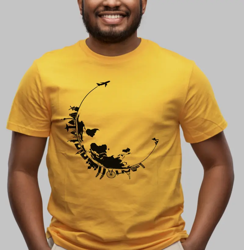 Camiseta Viajante Mochileiro pelo Mundo.