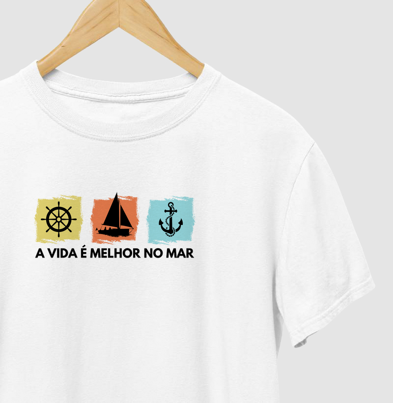 A vida é melhor no mar - Algodão 30.1 