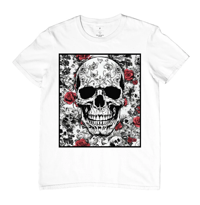 Camiseta Reserva Ink - Crânio em Flores