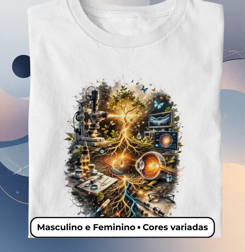 Camisa Raízes da Visão: Oftalmologia, Luz e Conexões Neurais