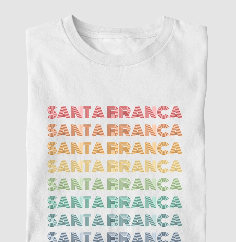 Santa Branca Letreiro Retrô