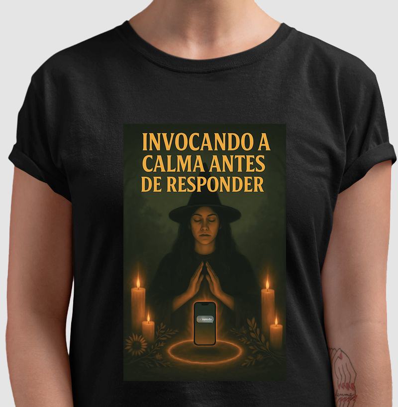Camiseta Invocando a calma antes de responder