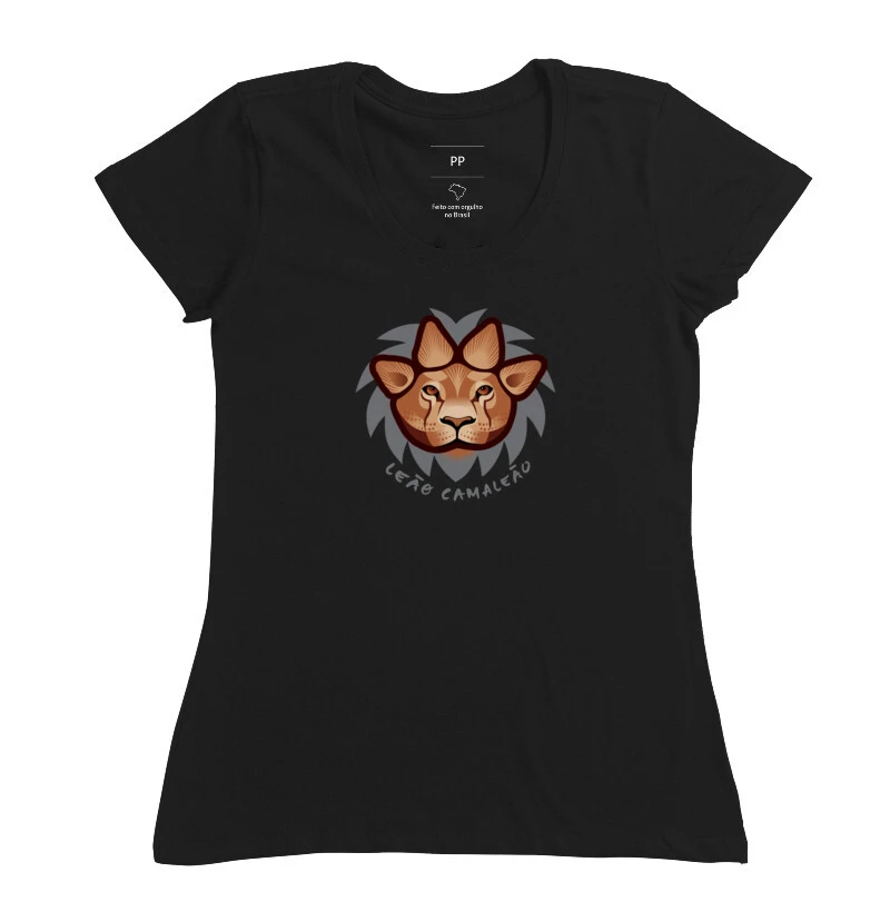 Camiseta Feminina Camaleão Signos - Leão