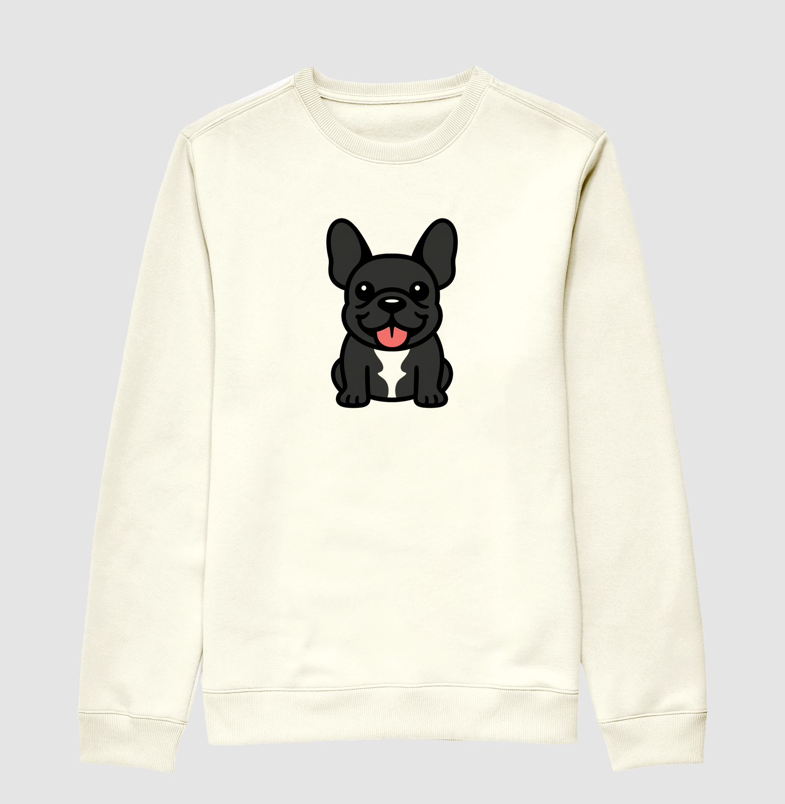 Bulldog Francês Preto Sentado