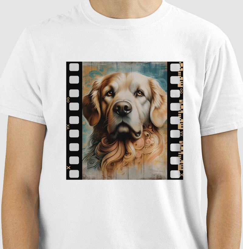Camiseta Golden Retriever estilo filme retrô!