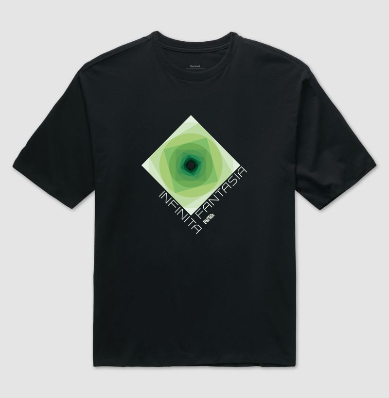T-SHIRT OVERSIZED "INFINITA FANTASIA" / VERDE ESTAMPA GRANDE