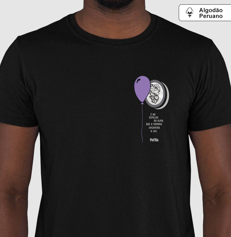 T-SHIRT "HUMANOS E MONSTROS" / ESPELHOS DA ALMA (ALGODÃO PERUANO)
