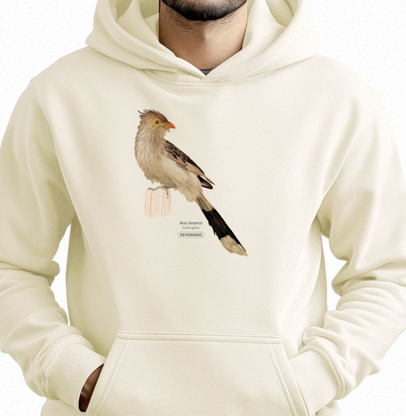 Inky Aves - Anu-branco - Moletom Hoodie