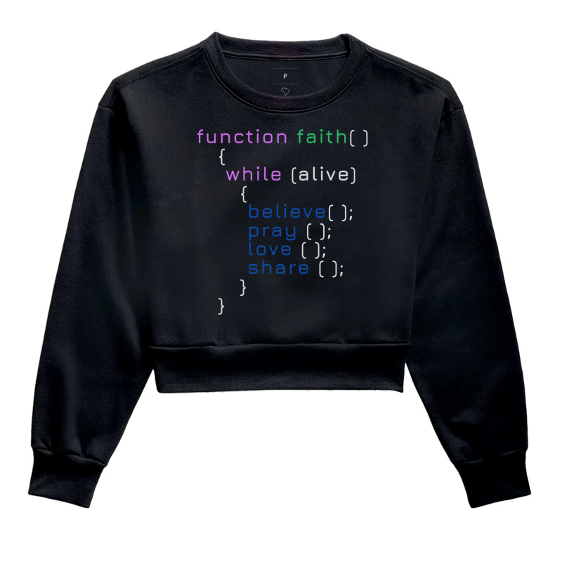 Moletom Cropped - function faith