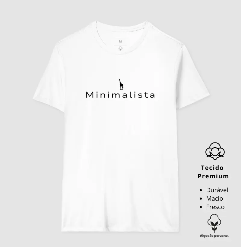 Camiseta Minimalista com Girafa | Animalis Algodão Peruano
