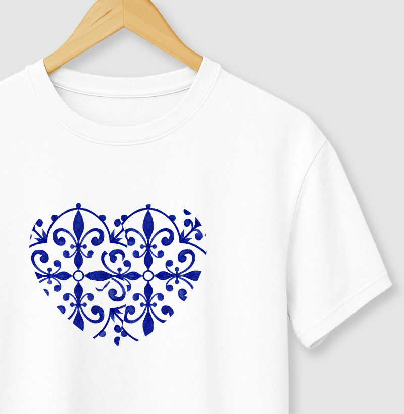 Camiseta Coração Azulejo Portugues