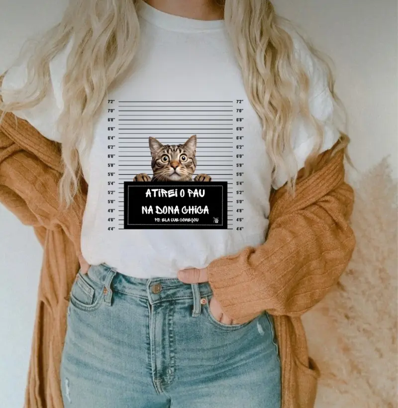 [Camiseta] Atirei o Pau na Dona Chica - Gato 