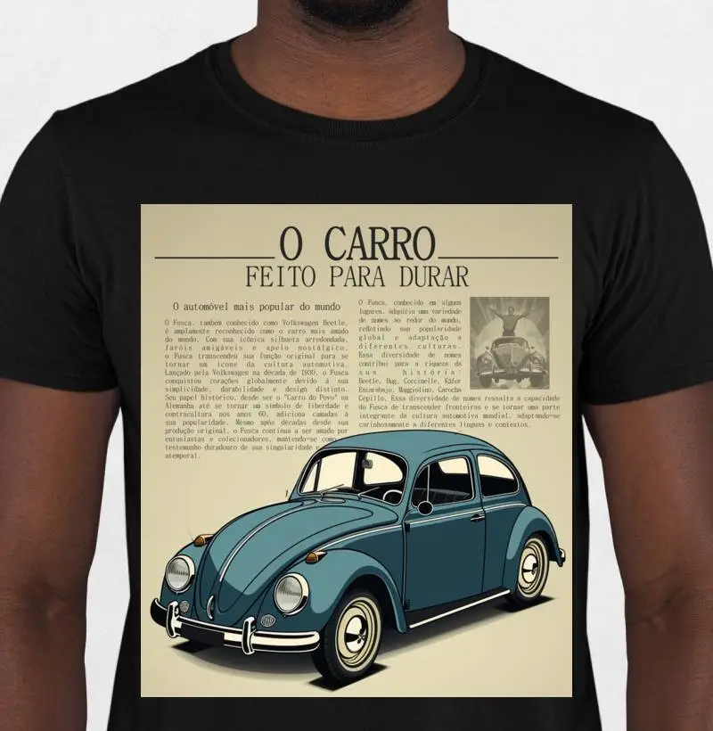 Camiseta O Carro Feito para Durar - Jornal Vintage Fusca