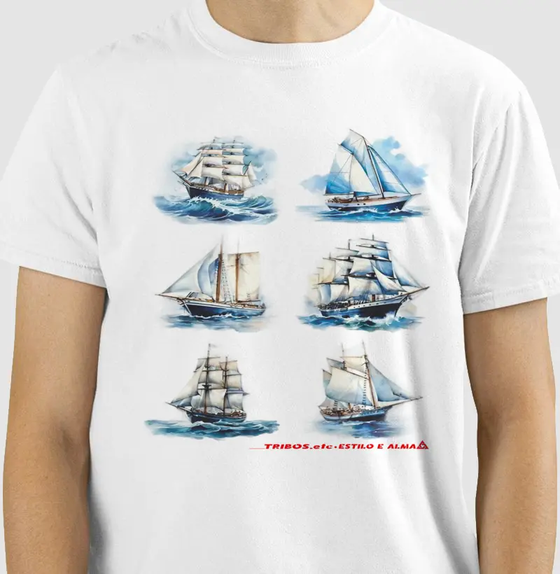CAMISETA RESERVA.INK MASCULINA E FEMININA TRIBOS.etc NAUTICA A SAGA DOS BARCOS