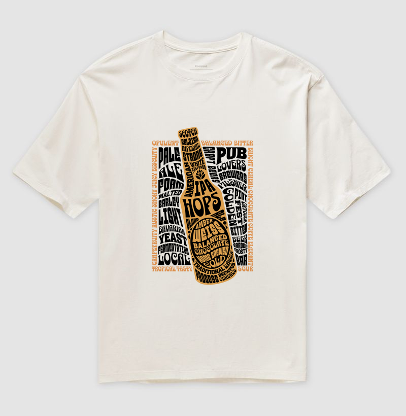 Hops IPA: Camiseta Oversized - A Paixão pela Cerveja em Cada Detalhe