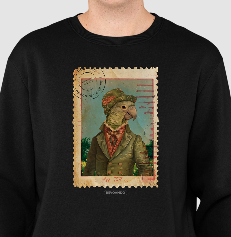 Aves em selo - Papagaio - Moletom