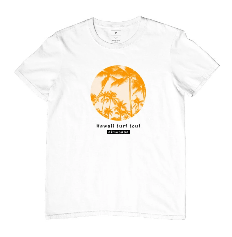 Camiseta Aimobaba Hawaii Surf Soul masculina branca