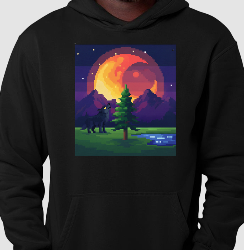 Hoodie Moletom O Luar do Lobo Reset8Bit