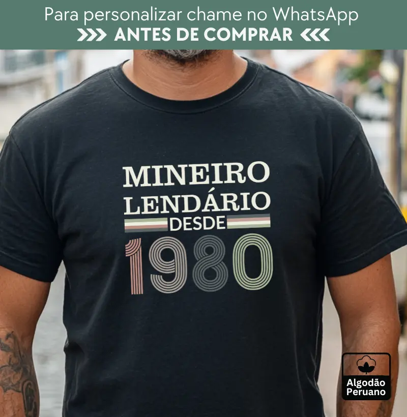 Camiseta personalizada Mineiro 1980 - Algodão PIMA Peruano - Qualidade Reserva Ink