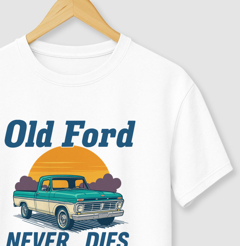 Old Ford Never Dies – Camiseta Country Vintage 100% Algodão