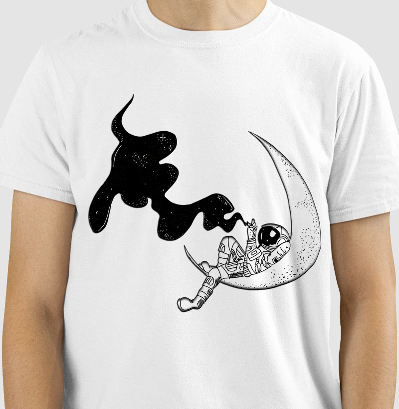 Astronaut smoking on the moon