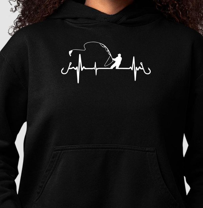 Casaco Hoodie de Moletom Batimento Cardíaco Pescaria