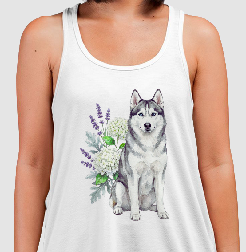 Husky Siberiano Floral Ártico