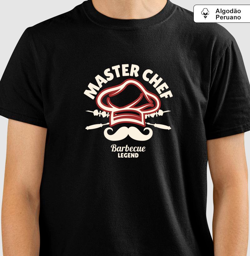 Master Chef: Camiseta em Algodão Peruano - Mostre Seu Estilo de Lenda do Churrasco