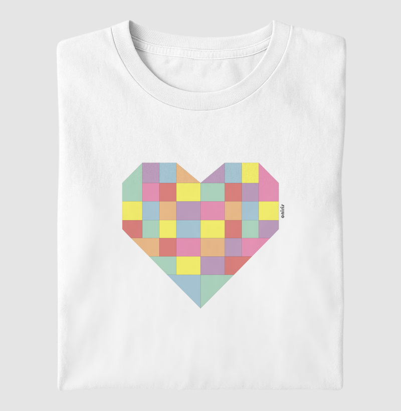 camiseta Coração Pixelado