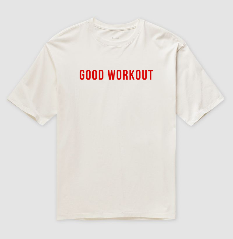 Oversized Good Workout Logo Reta Vermelha
