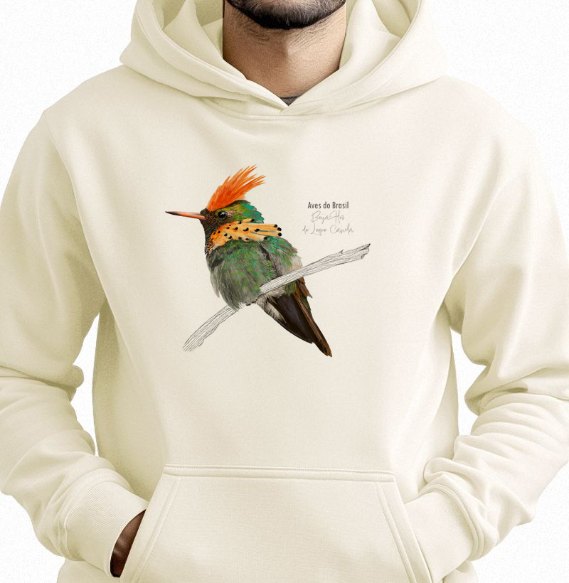 Aves do Brasil II - Beija-Flor Leque Canela - Moletom Hoodie