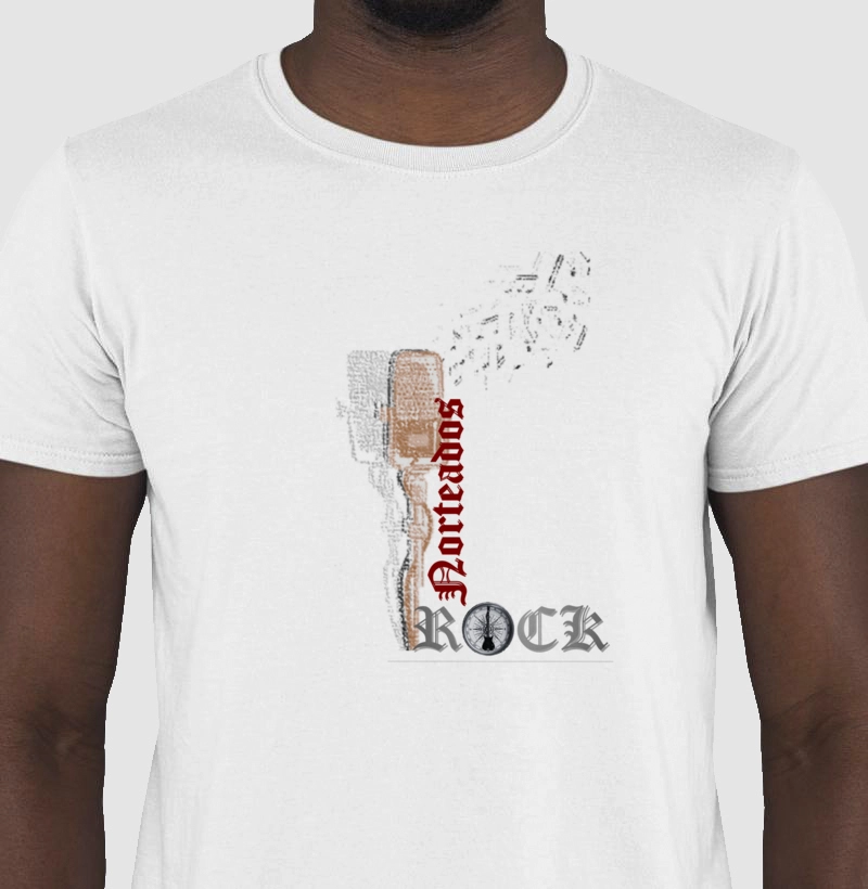 camiseta norteados pelo rock microfone