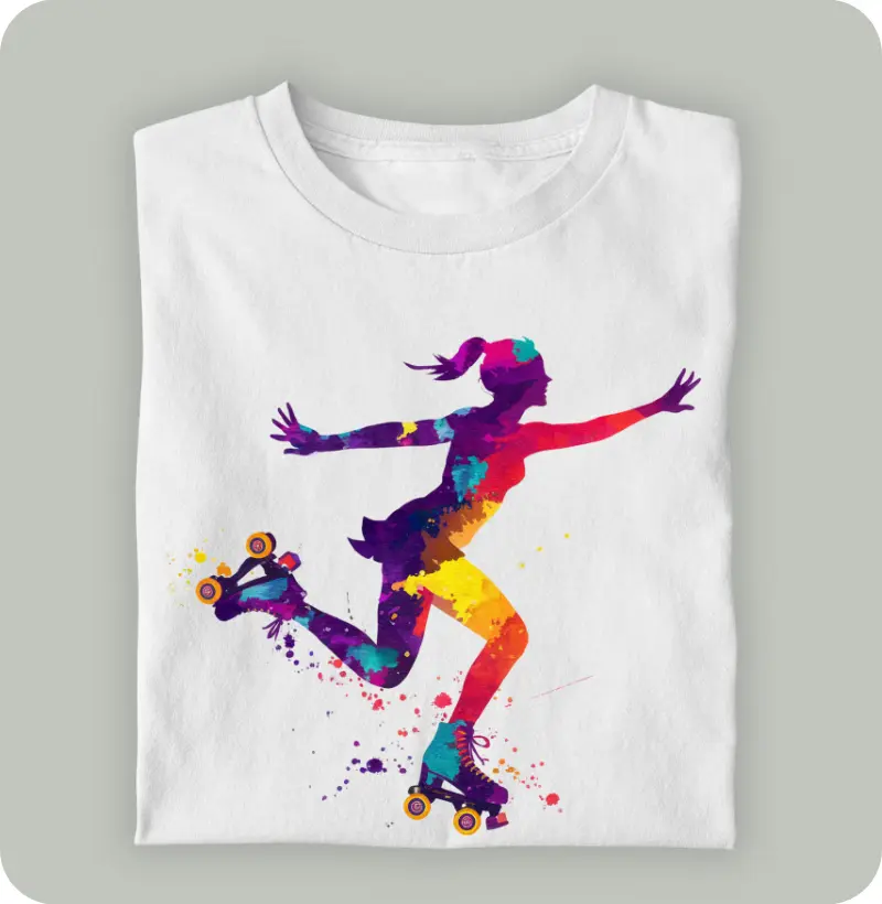 Patinadora em Aquarela - Quad