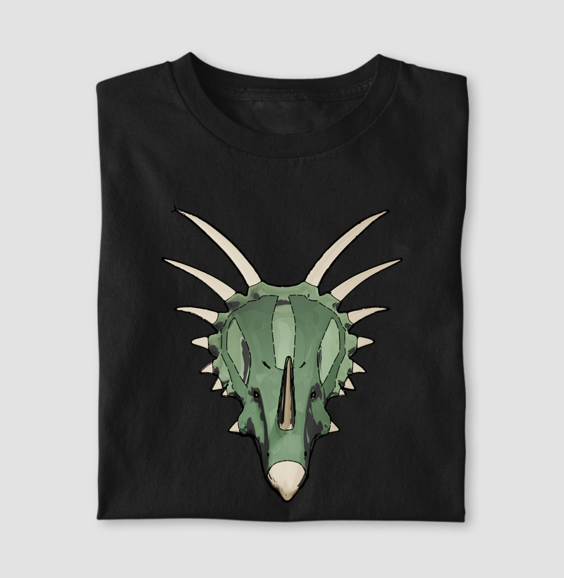 Camisa Algodão Estampada Styracosaurus Cabeçada Premium