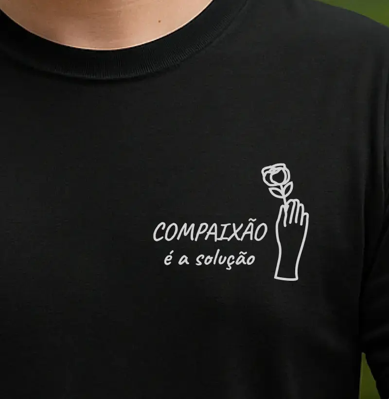 Camiseta Line Art “Compaixão é a Solução” – Estampa Minimalista