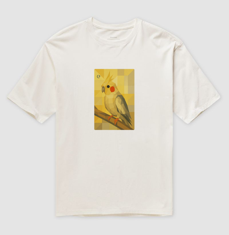 Camiseta Oversized - Calopsita Geométrico