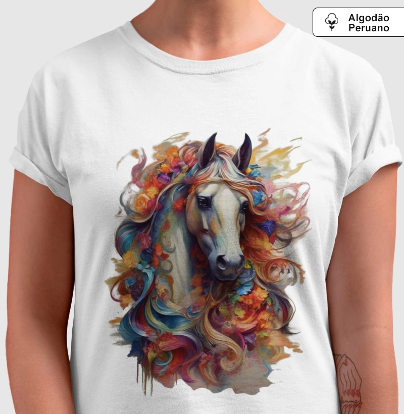 Camiseta Algodão Peruano Galope Cromático