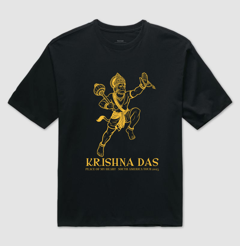 Hanuman Hand - Camiseta Oversized - Estampa Amarela