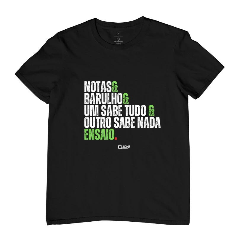 camiseta notas bagunça u sabe tudo outro sabe nada ensaio