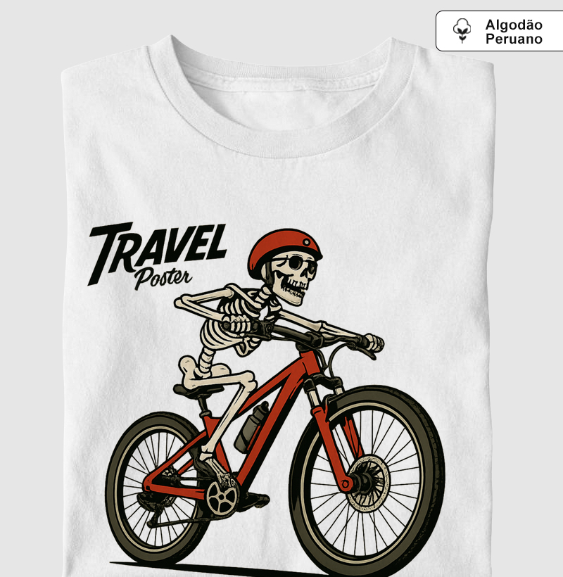 Camiseta Estampa Caveira do Pedal