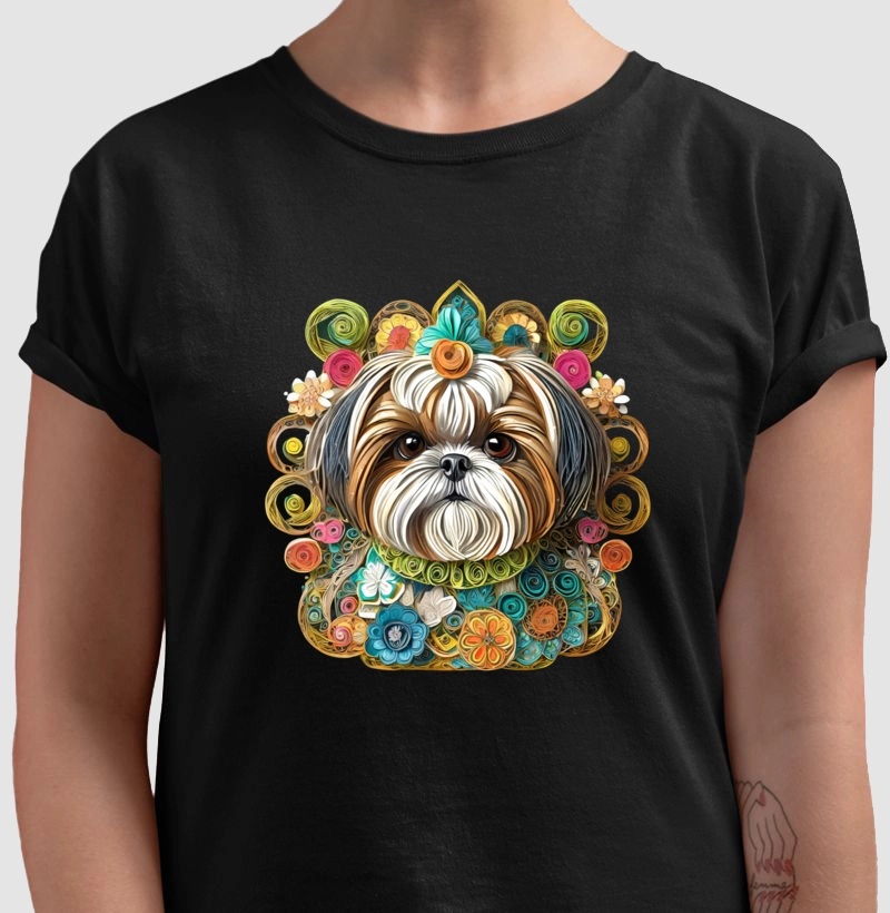 Camiseta Shih Tzu estilo quilling! 