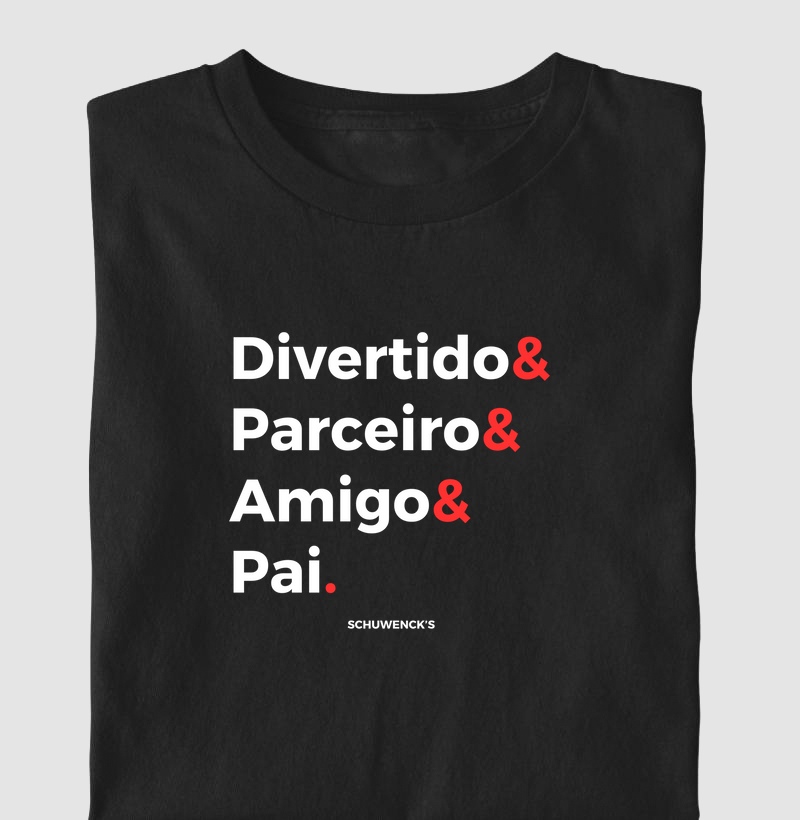 Camisa Dia dos Pais Preto & Vermelho