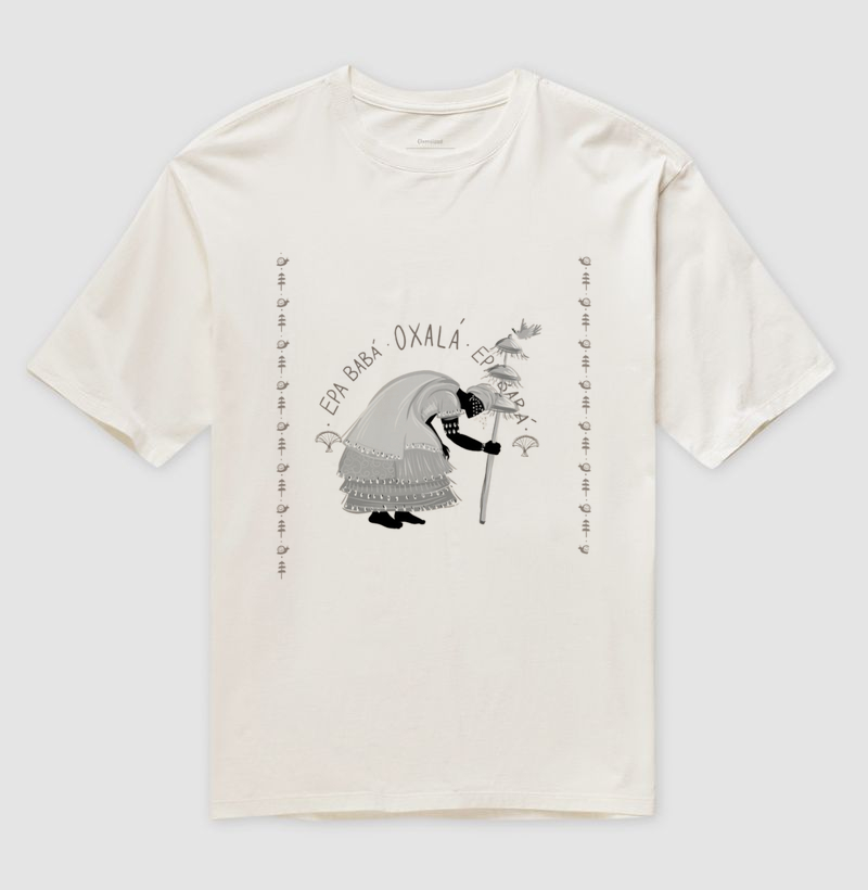 Camiseta Oversize Epa Baba Oxalá 100% algodão