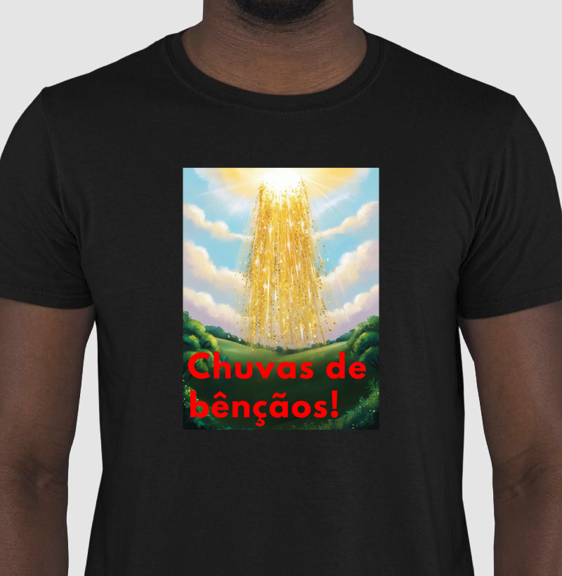 Camisetas Masculinas e Femininas Personalizadas Chuvas de Bênçãos